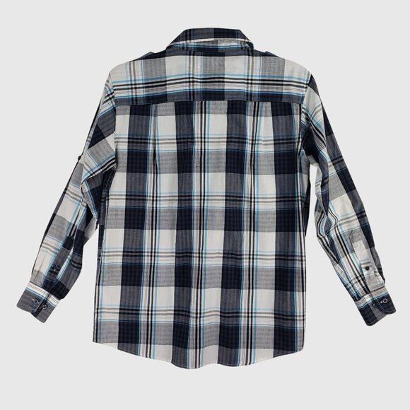 Beverly Hills Polo Club Plaid Button Down Shirt Long Sleeve Size M - Picture 2 of 11